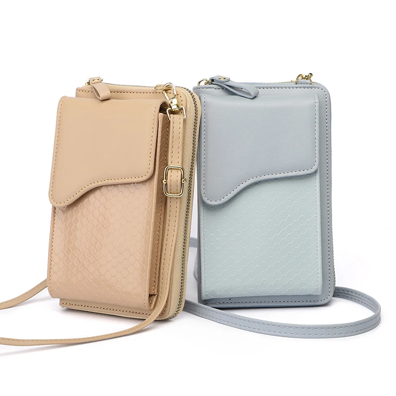 Clamshell Lrge Capacity Shouldear Bag Ladies Phone Pocket Pu Leather Cellphone Wallet For Women Long Card Holder Clutch Purse