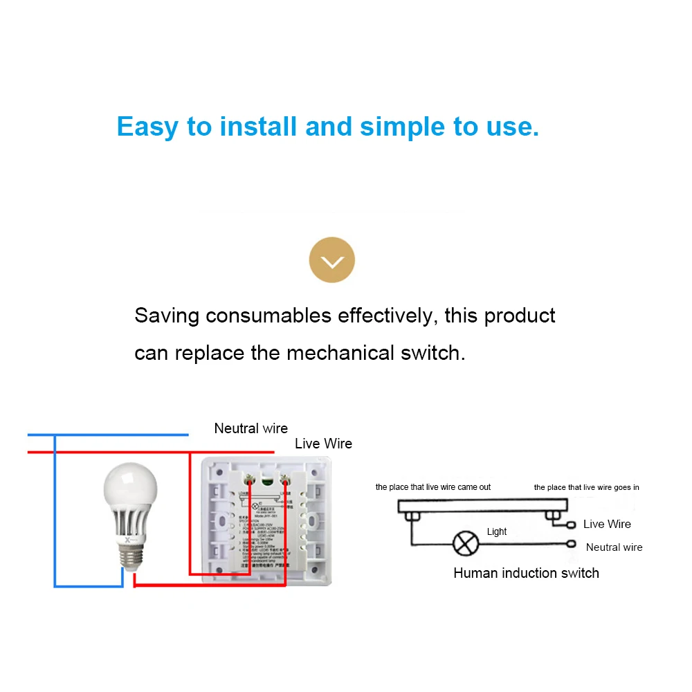 Автоматический выключатель Инфракрасный датчик движения тела Сенсор