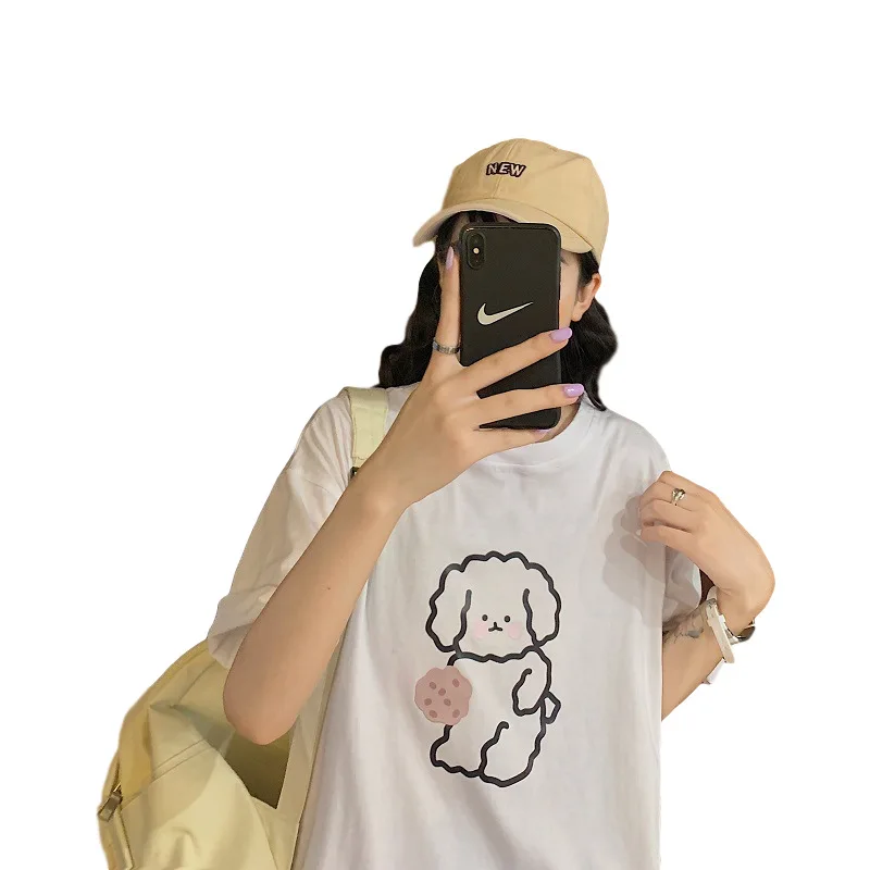 

Japanese Kawaii Clothes T-shirts Cute Bear Harajuku Sweet Short-sleeved Ulzzang T-shirt Women Cartoon Tees Cotton T Shirt Tops
