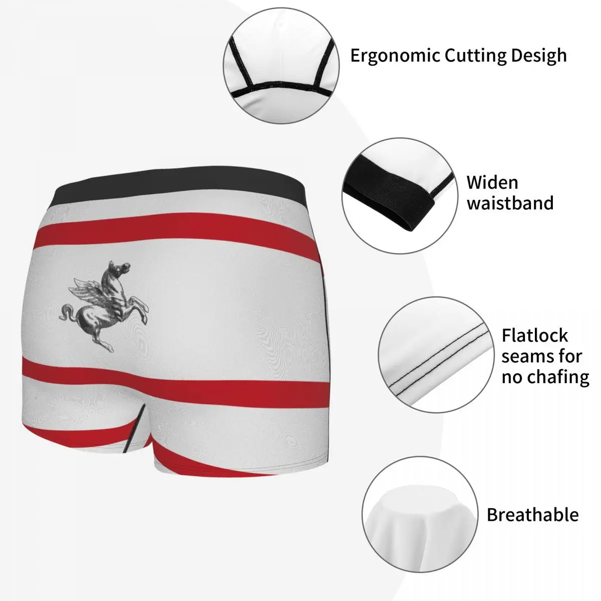 Flag Of Tuscany Men's Boxer Briefs regions of Italy Funny Novelty Men's boxer leggings
