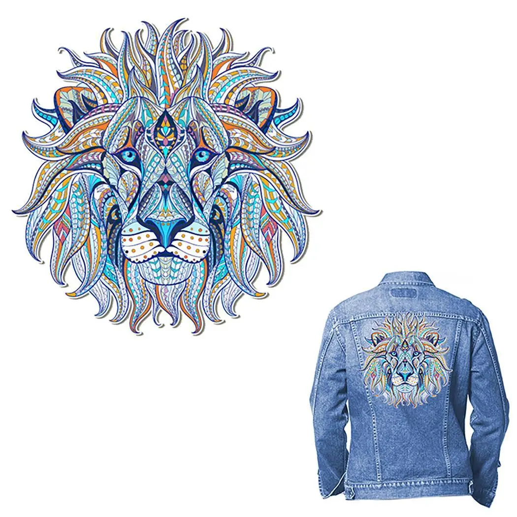 Термоклейкие нашивки для одежды термонаклейки с утюгом в виде льва простой