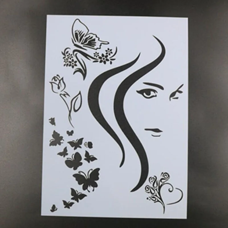 Трафареты красивая девушка шаблон для рисования DIY тиснение аксессуары