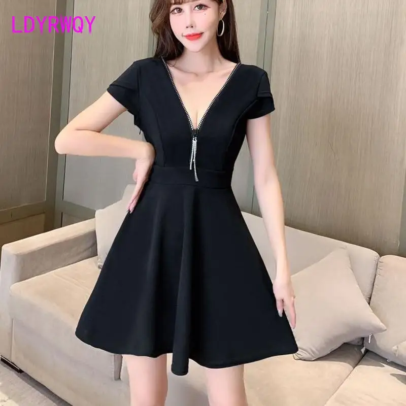 Новинка лета 2021 Привлекательное платье с глубоким вырезом и V-образным женское