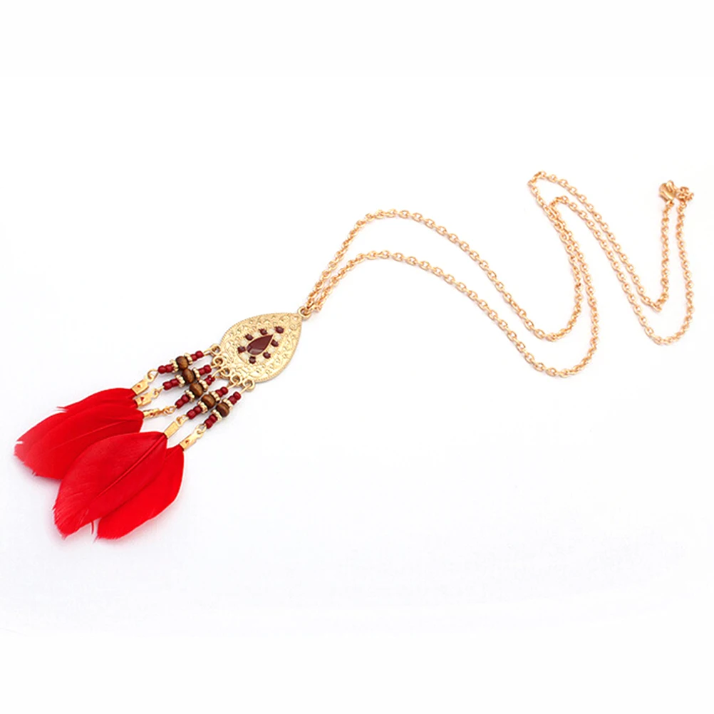 1 шт. элегантное винтажное Стильное ожерелье с кисточкой и перьями ожерелье-чокер