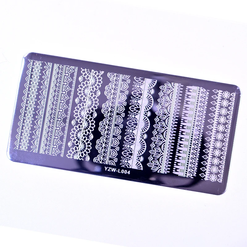 

2021 Lace Flower Animal Nail Stamping Plates Marble Image Stamp Templates Geometric Manicure Printing Stencil Tools