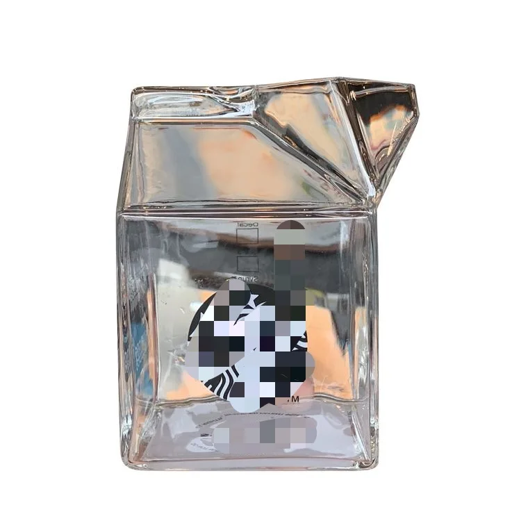 2020 стеклянная молочная картонная чашка прозрачная открывающаяся соломенная