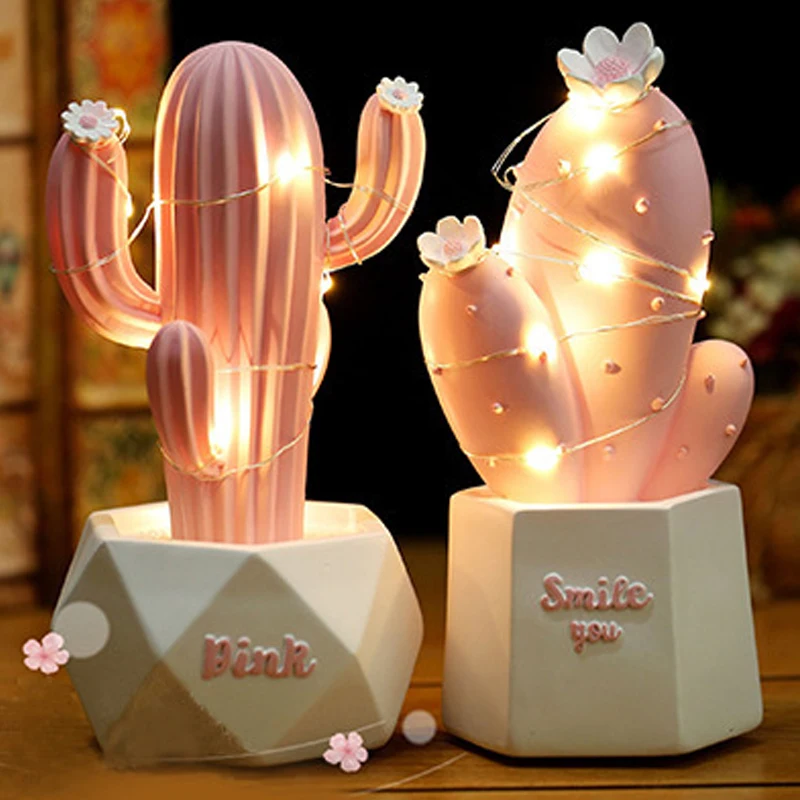 Креативный милый Ночной светильник в виде кактуса полимерные