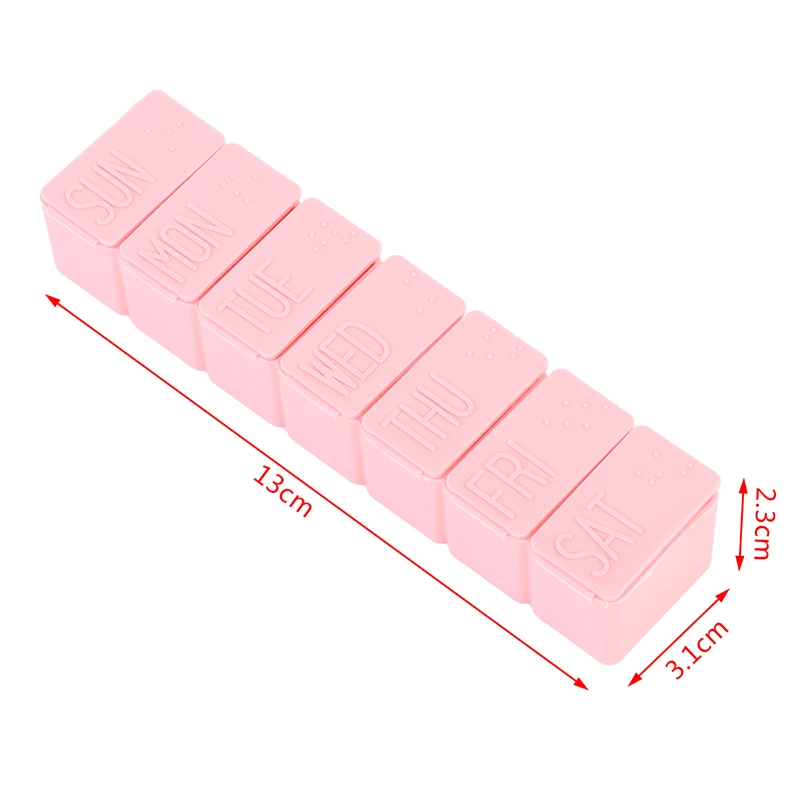 

2Pcs/Set Travel Pill Box Holder Weekly Medicine Storage Organizer Container Drug Tablet Dispenser Independent Lattice Pill Case