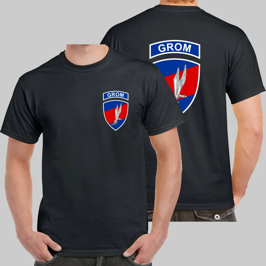 

T Shirt JW GROM Poland Special Troops Special Forces Black Men T-shirt
