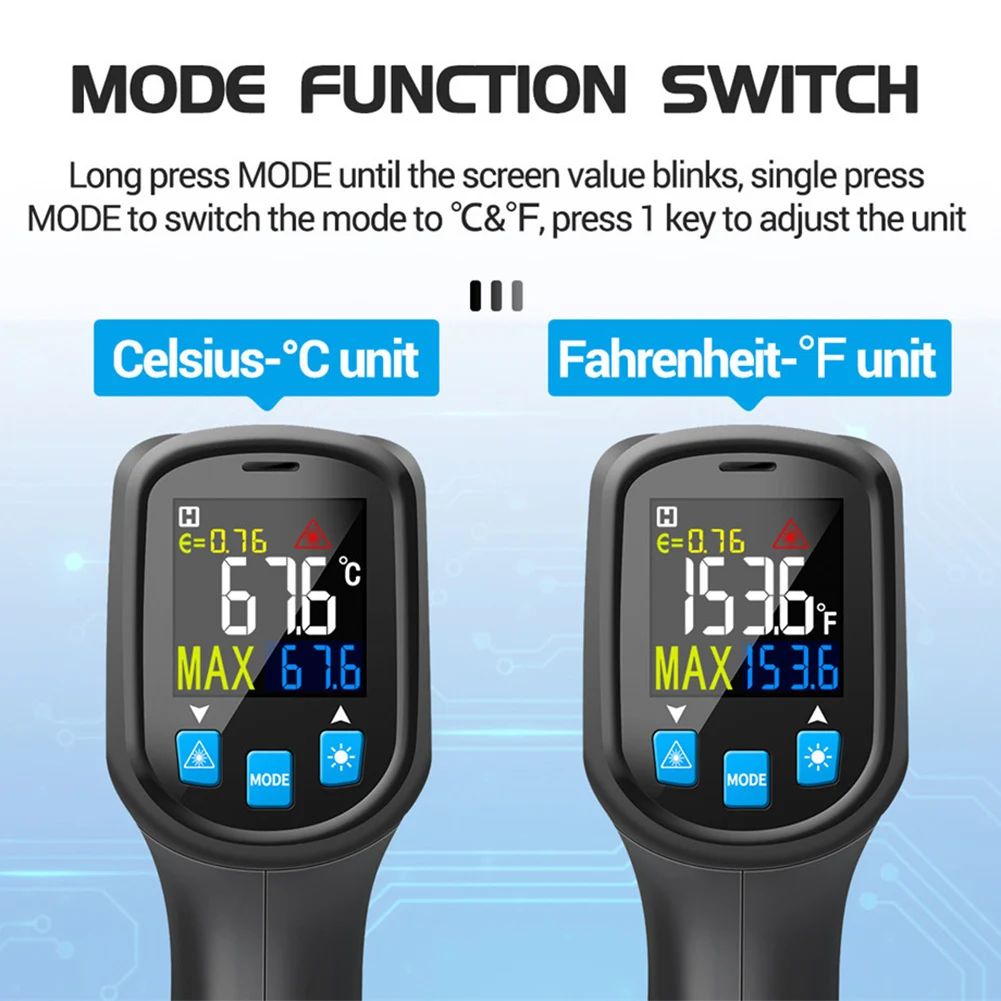 Инфракрасный термометр измеритель температуры пистолет пирометр Бесконтактный