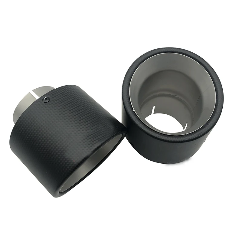 

114mmCar exhaust horn mouth outlet frosted carbon fiber exhaust nozzle120mm long stainless steel general muffler tipexhaust pipe