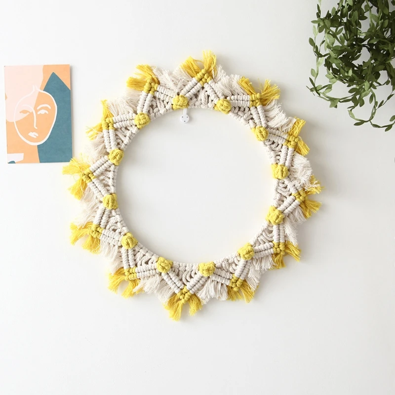

Macrame Tapestry Wall Hanging Decorative Mirror Bohemia Creative Home Art Wall Decorations Boho Decor Home