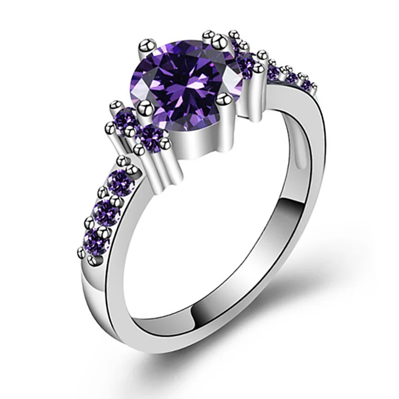 Изысканное искусственное кольцо для женщин и девушек с вырезами из белого золота