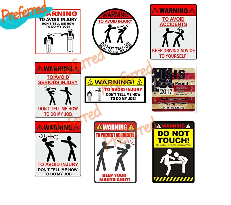 

WARNING TO AVOID SERIOUS INJURY DONT TELL ME HOW TO DO MY JOB Decal Motocross Racing Laptop Helmet Trunk Car Sticker