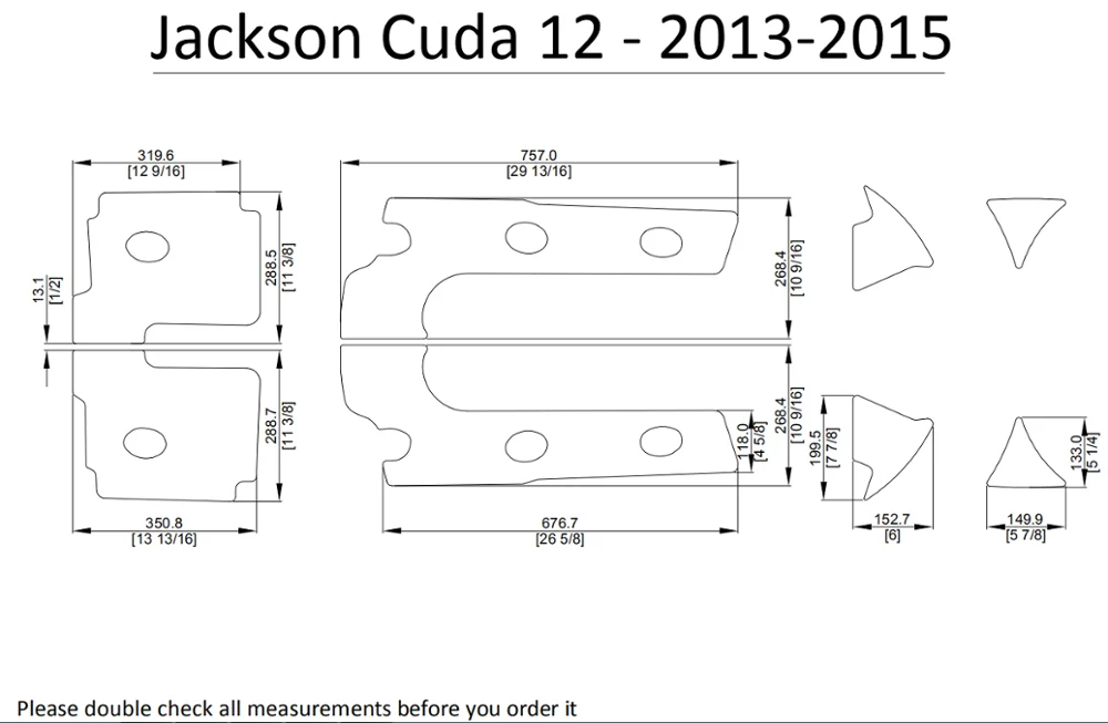 

2013-2015 Jackson Cuda 12 Kayak Boat EVA Decking Mat Pads Kit 1/4"