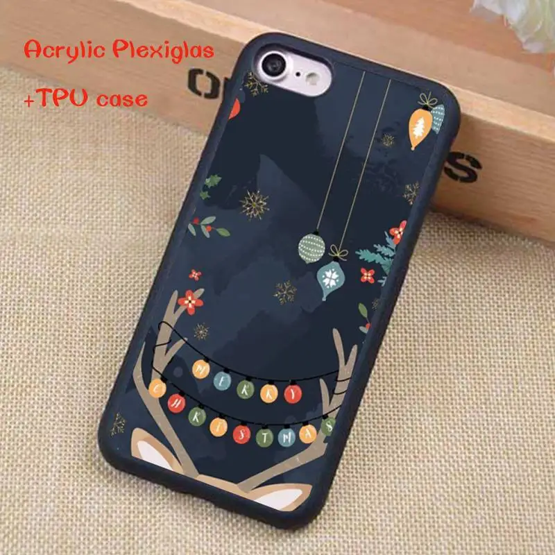 

Christmas Deer Phone Case For iphone 12 pro max case 11 Pro MAX X XR XS SE 2020 6S 7 8 Plus Acrylic Plexiglass TPU