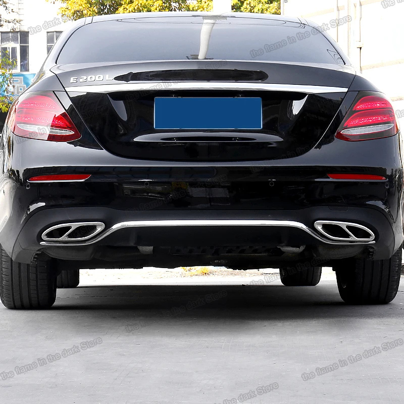 

Lsrtw2017 Car Rear Bumper Exhaust Frame Trims for Mercedes Benz E Class W213 E200 E300 2016 2017 2018 Accessories Auto