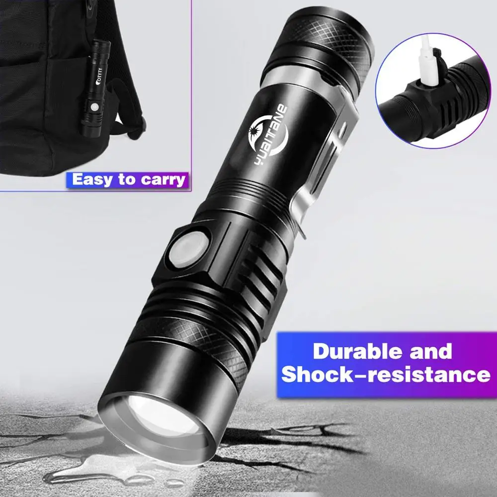 Суперъяркий светодиодный фонарик T6 масштабируемый наружный велосипедный