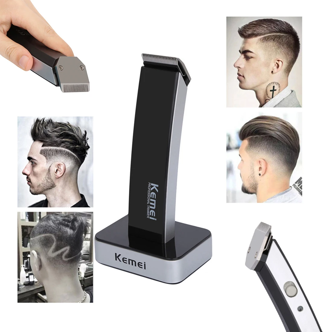 Kemei 619 мужские электрические машинки для стрижки волос водонепроницаемые