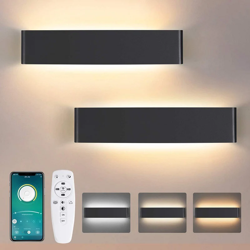 

Modern LED Wall Light with 2.4G Smart APP Remote Control Tricolor Dimming Rectangle Led Wall Lamp 6W 12W 18W for Home AC220V