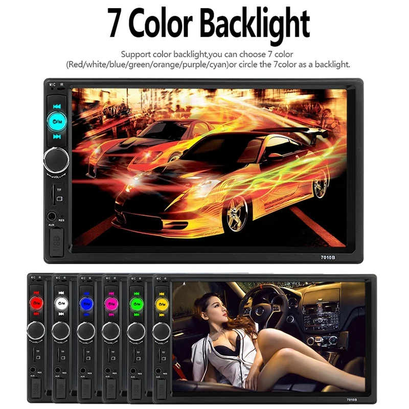 7010B 2 Din автомагнитола 7 дюймов плеер Mp5 контактный экран Bluetooth мультимедийное