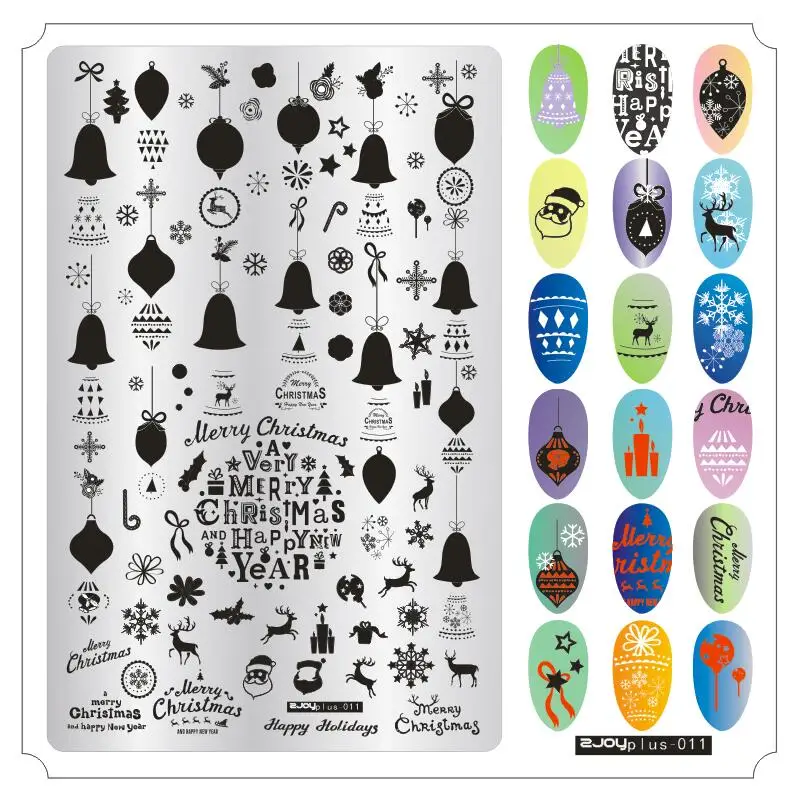 

1Pc 9.5X14.5cm Christmas Nail Stamping Plate 304 Stainless Steel Templates Happy Christmas,Nail Art Template Stamping Image Plat