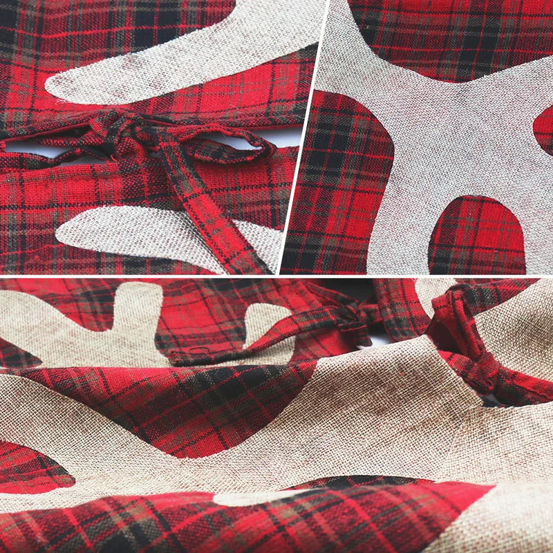 Рождественская елка юбка украшение льняная Снежинка Красная рождественская