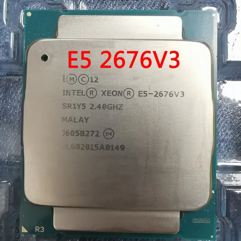 

Procesador E5-2676V3 Original Intel Xeon E5-2676 V3, 2,40 GHz, 30M, 12 núcleos, 22NM, E5, 2676, V3, LGA2011-3, 120W