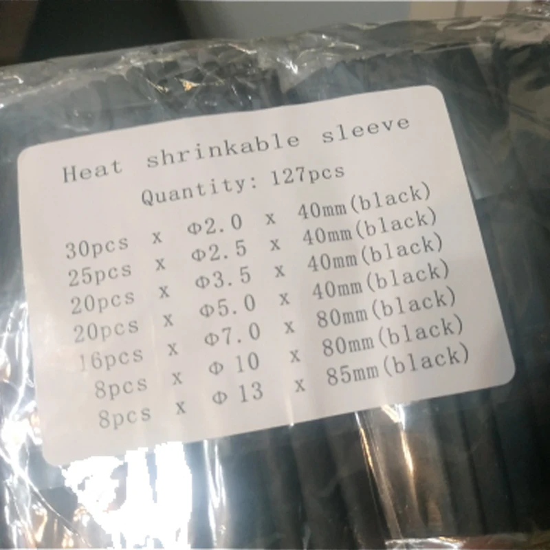 

127 Pcs Heat Shrink Sleeving Tube Tube Assortment Kit Electrical Connection Electrical Wire Wrap Cable Waterproof Black