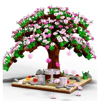 new moc cherry tree mini plant model bricks diy miniature landscape decoration building blocks bricks toys for kids gifts