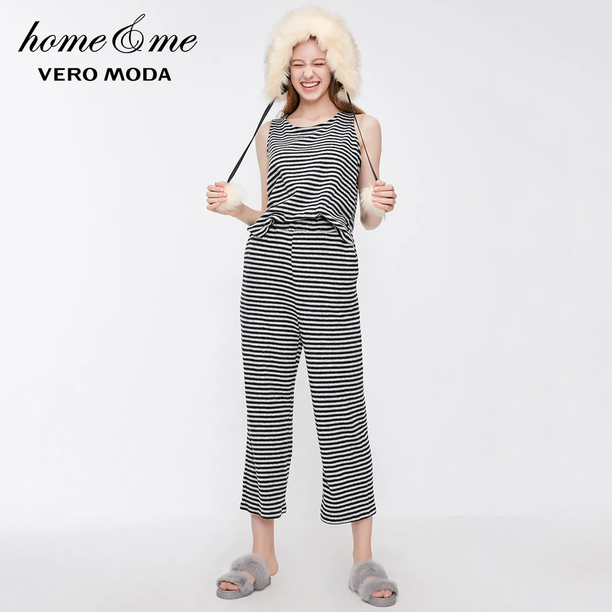 Vero Moda Новое поступление Женский вязаный домашний комбинезон без рукавов | 3183P6501 - Цвет: Black