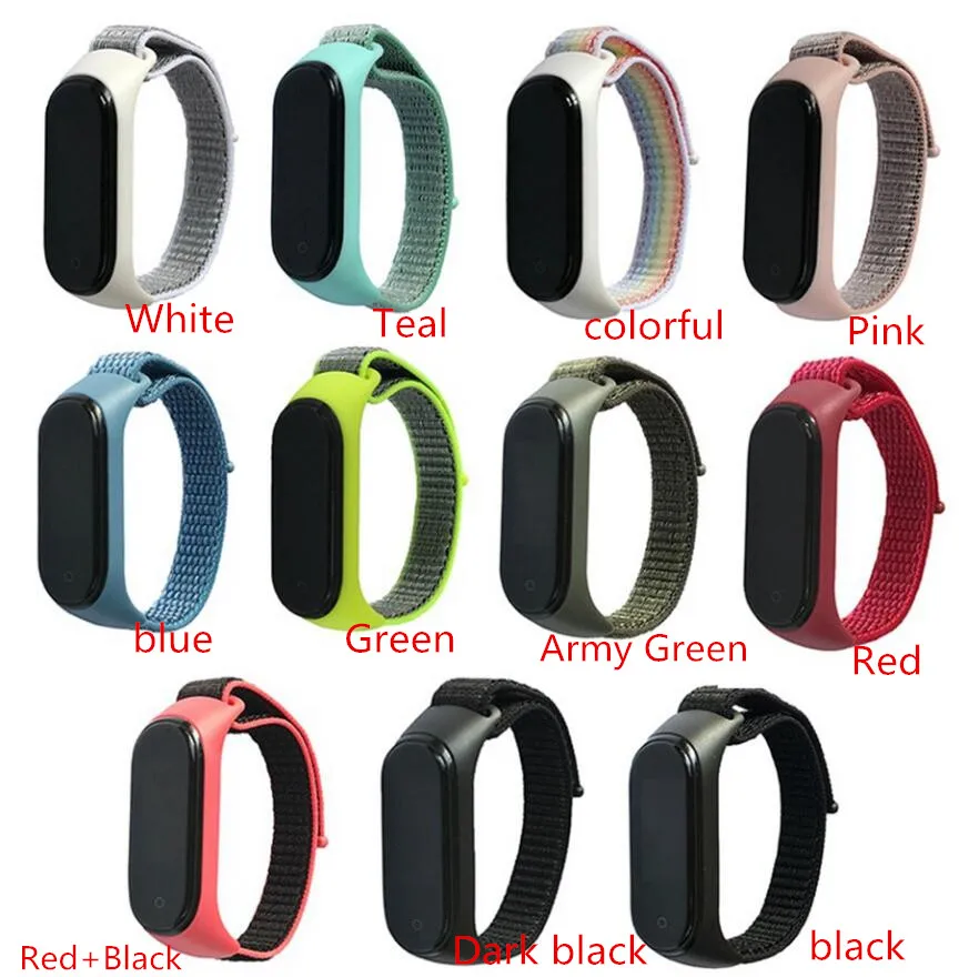 50 шт. нейлоновый ремешок для Xiaomi mi 4 3 сменный Браслет mi band 4 band 3 спортивный браслет дышащий браслет для mi band 3 4