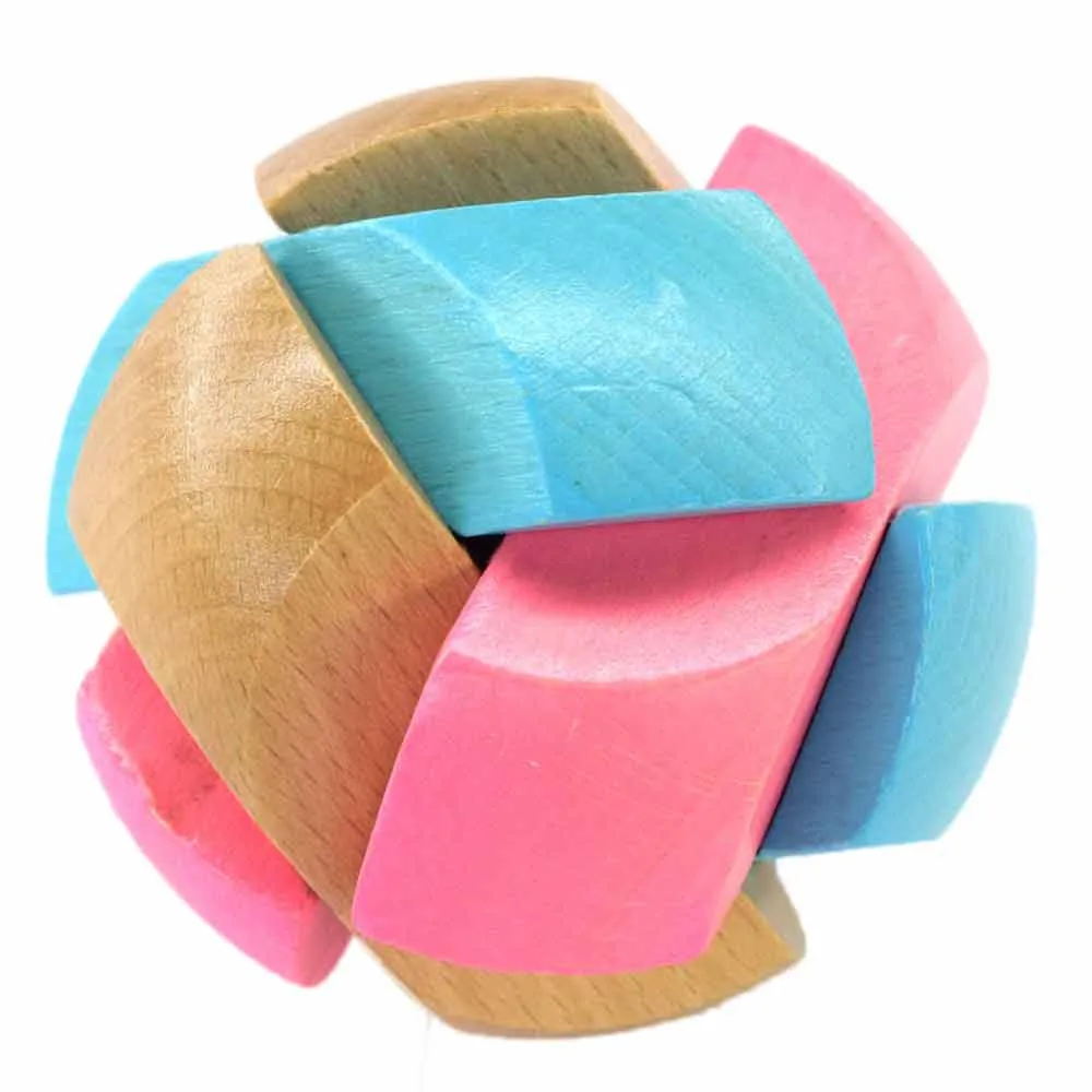 Новый дизайн IQ Brain Teaser Kong Ming Lock 3D деревянная Блокировка заусенцев Пазлы игра