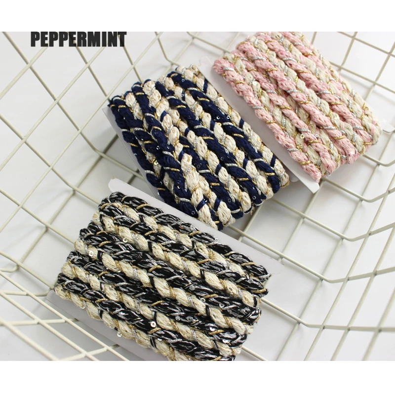 1 ярд 5 см золотая тесьма отделка хлопковая веревка блестки блестящая швейный