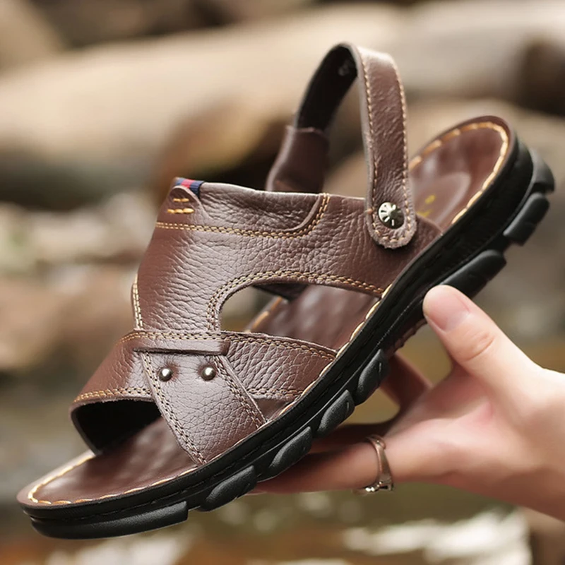 Сандалии для мужчин Летняя Новинка Уличная обувь Нескользящая подошва Дышащая