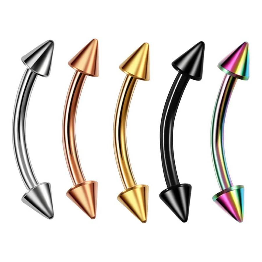 

5pcs Eyebrow Piercing Curved Barbell Banana Lip Ring Tongue Navel Stud Stainless Steel Snug Daith Helix Rook Earring Jewelry