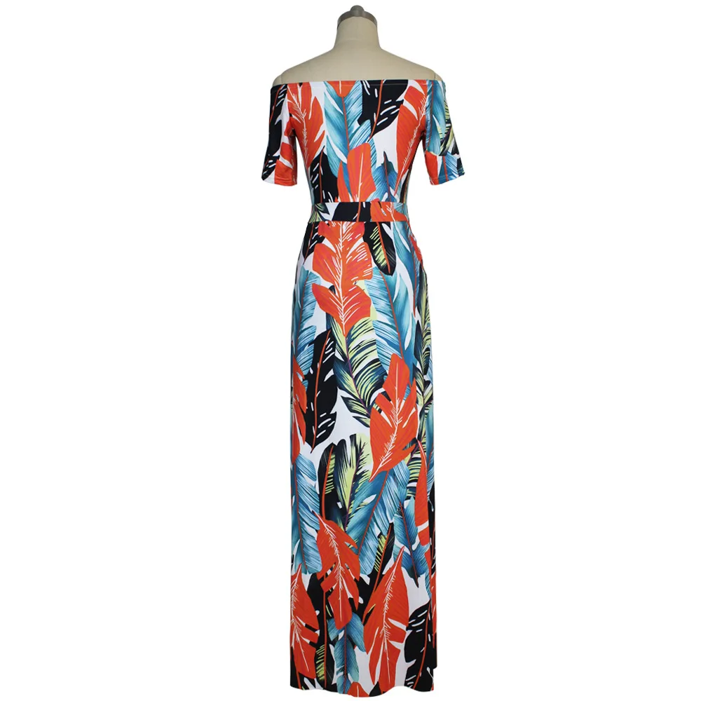 Женские сексуальные широкие брюки с открытыми плечами и принтом повседневные