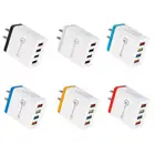 Разноцветное универсальное USB Зарядное устройство 3,0 4 Порты usb-хаб зарядки Зарядное устройство настенный умная розетка ЕС Путешествие Стандартный телефона Быстрый зарядный адаптер 3 L6Q3