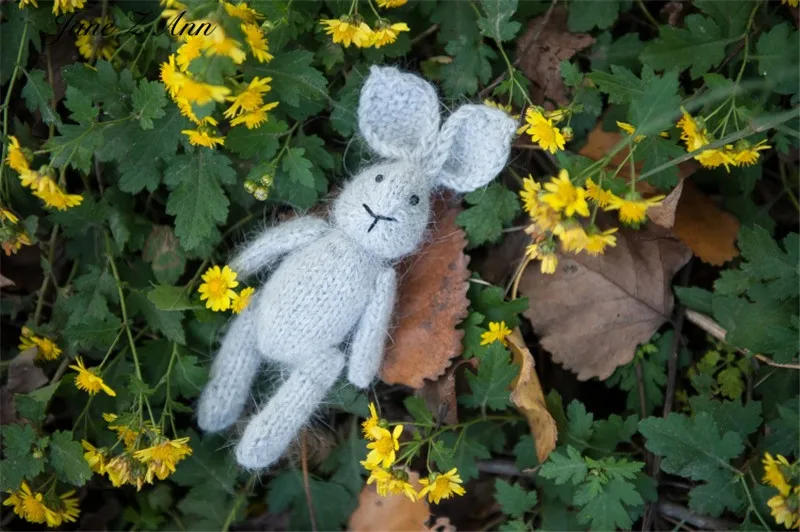 gray rabbit Jane Z Ann кукла ручной работы для фотосъемки новорожденных кролик девочка медведь свинья кошка реквизит для студийной съемки аксессуары - Цвет: gray rabbit
