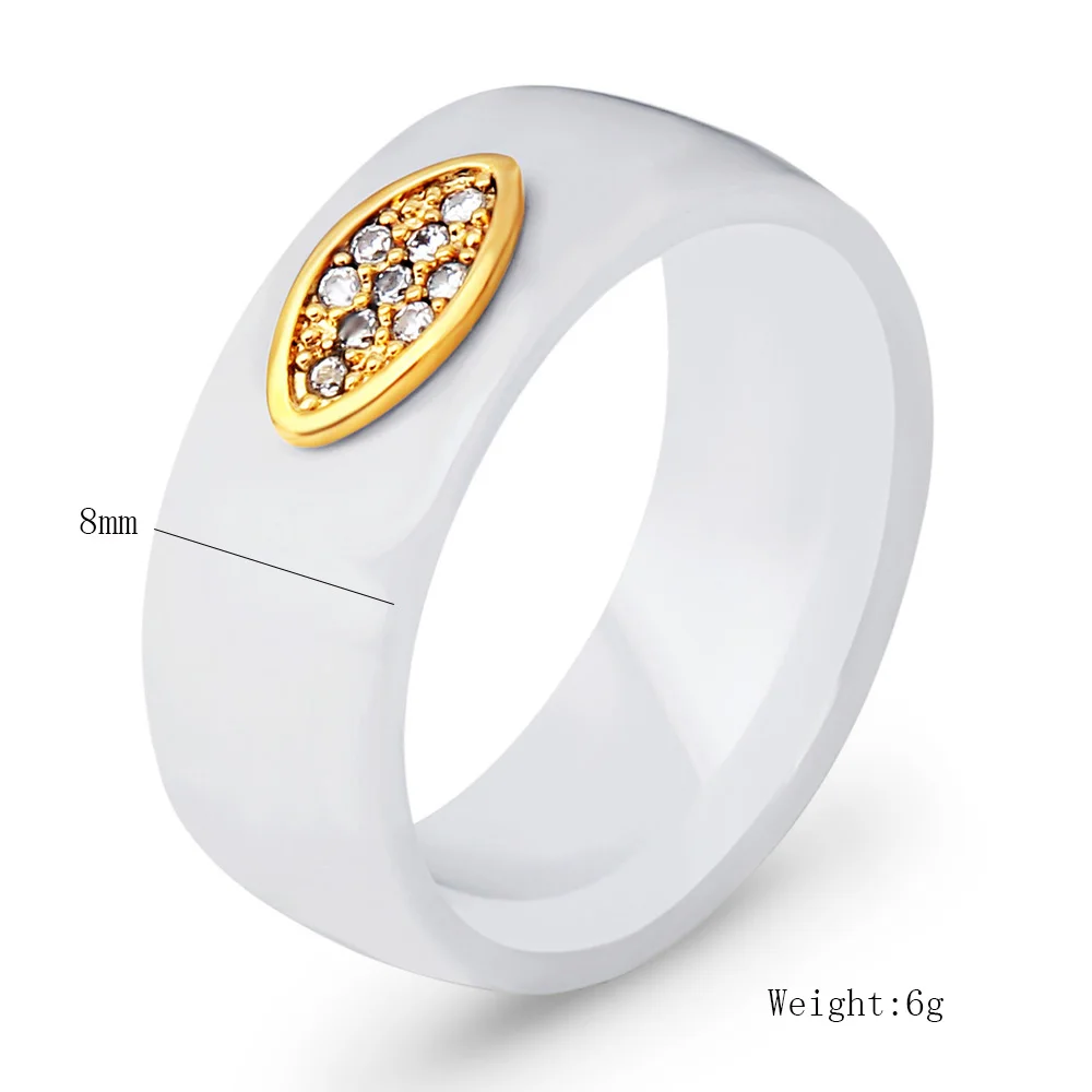 Керамическое кольцо с фианитом 8 мм|wedding band|stone blackceramic ring |