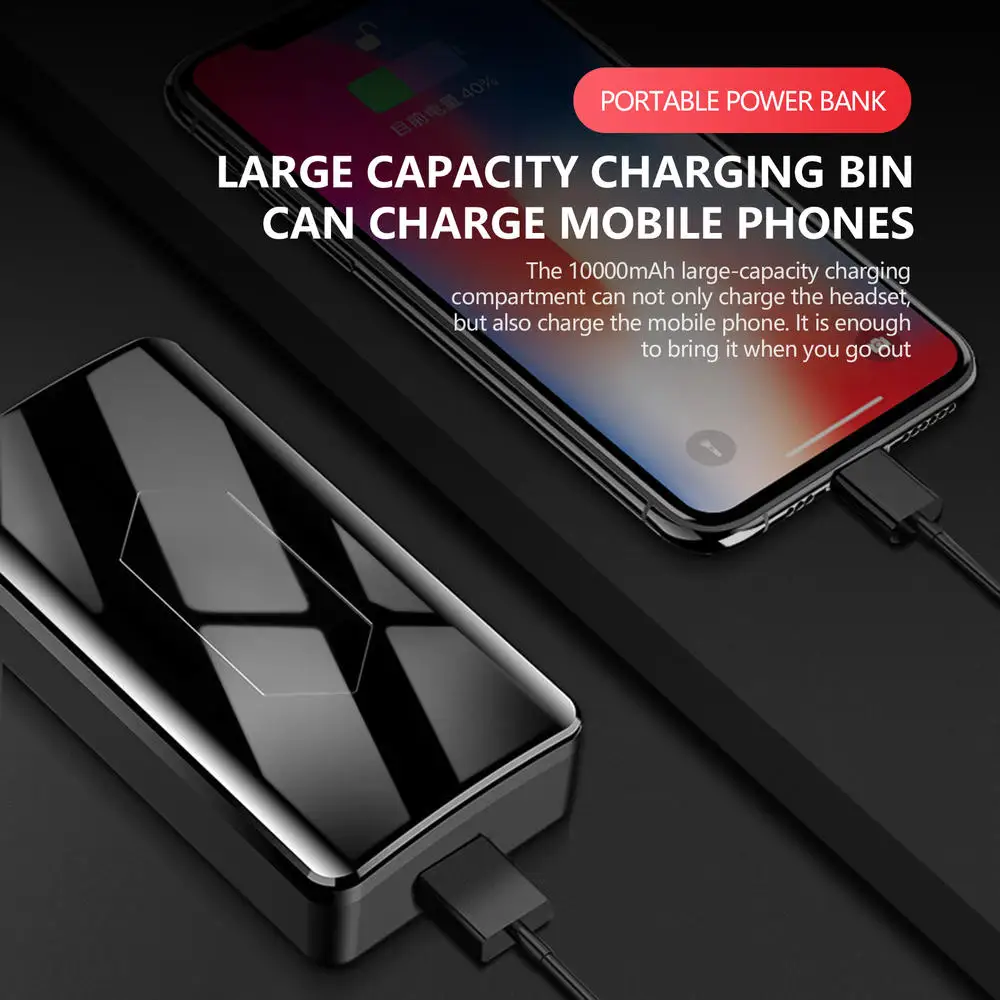 

TWS Wireless Earphones Bluetooth 5.110000mAh Charging Box Headphones 9D Stereo Sports Waterproof Earbuds Headsets With Dual Mic