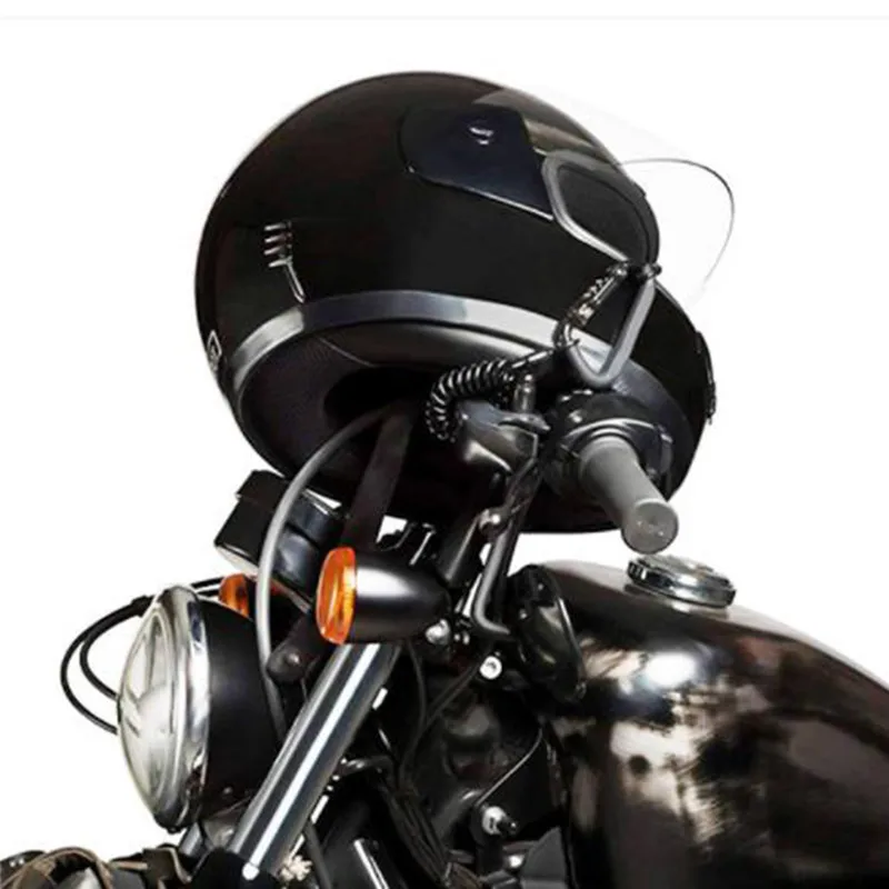 Замок для мотоциклетного шлема с телескопическим кабелем противокражный