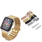 Ремешок для часов Apple Watch Band 3 4 Generation Iwatch, мужской браслет Миланская петля с золотой пряжкой 38 40 42 44 мм