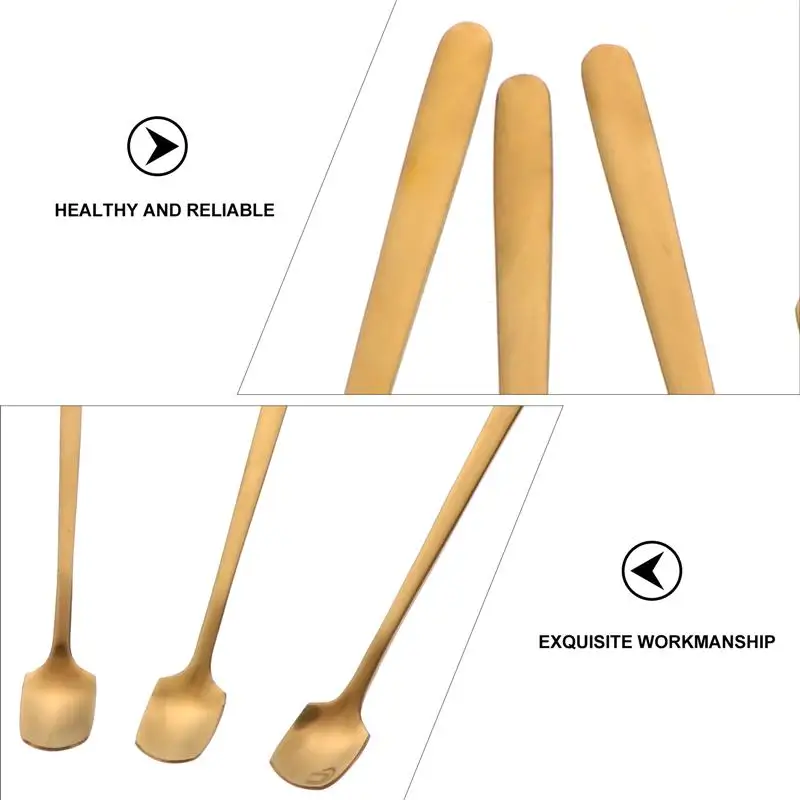 

5pcs Spoon Cake Spoon Metal Spoon Stainless Steel Spoon for Hotel Home Cake Shop