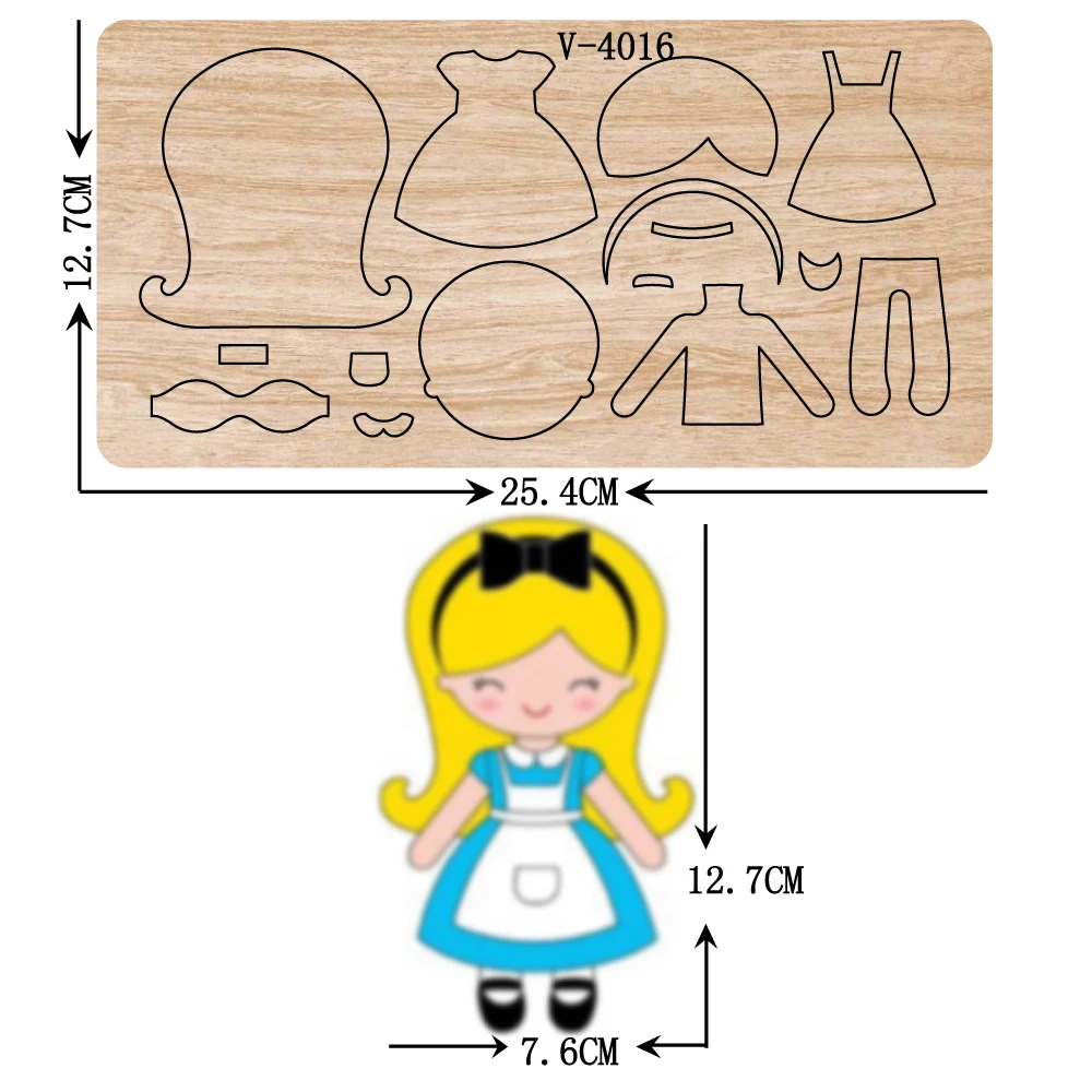 

New girl wooden dies cutting dies for scrapbooking Multiple sizes V-4016