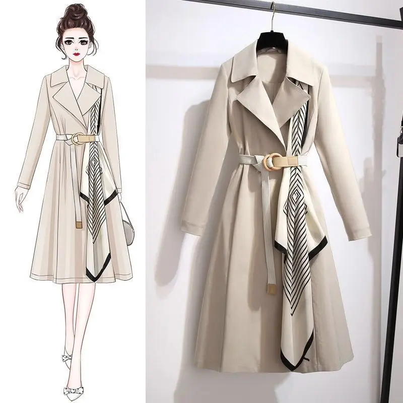 

Windbreaker Women's Mid-Length Style 2021 Early Autumn New Style Small High-Quality Temperament Age Reduction Coat Thin Style