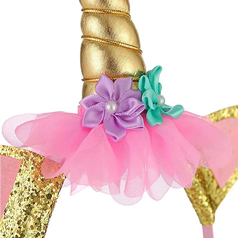 Повязка на голову с единорогом для детей и женщин милый головной убор короной из