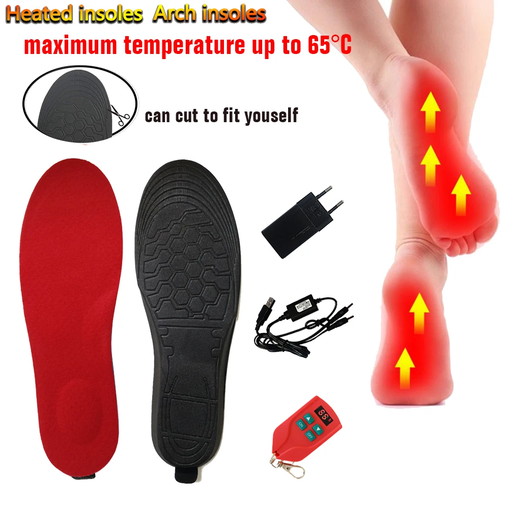 Solette riscaldate elettriche 2000MA solette per scarpe ortopediche solette per scarpe con supporto
