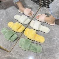 winter women house slippers faux fur warm flat shoes female slip on home furry ladies slippers size 35 42 wholesale