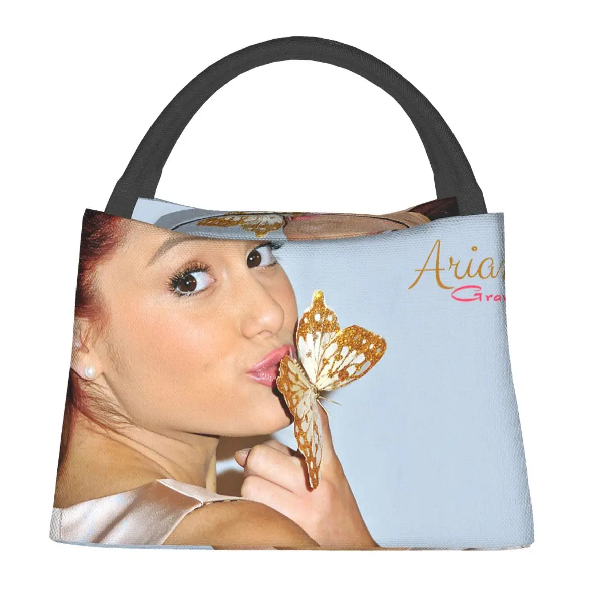 

Ariana Grande cooler lunch bag fashion pack thermal Actor Ariana Grande breakfast box portable picnic travel